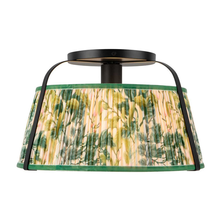 Alora Canada - SF675213MBGL - One Light Semi-Flush Mount - Scout - Matte Black/Green Linen