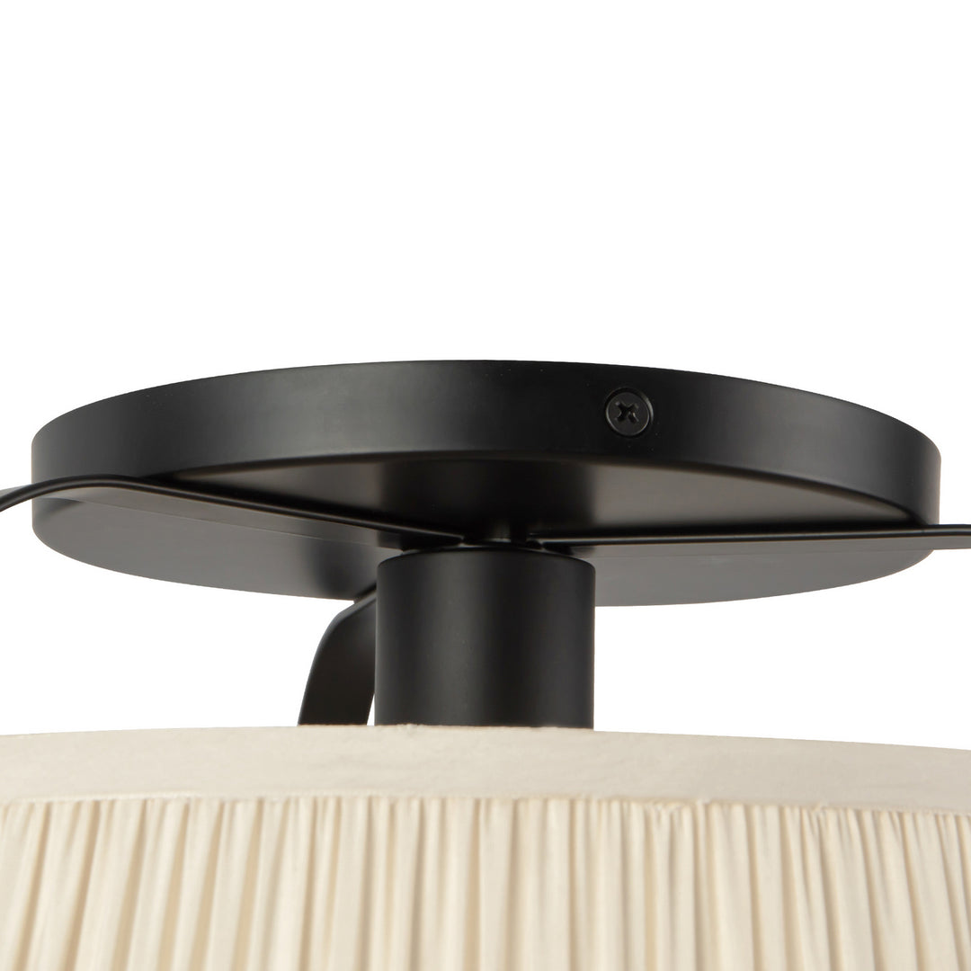 Alora Canada - SF675213MBWL - One Light Semi-Flush Mount - Scout - Matte Black/White Linen