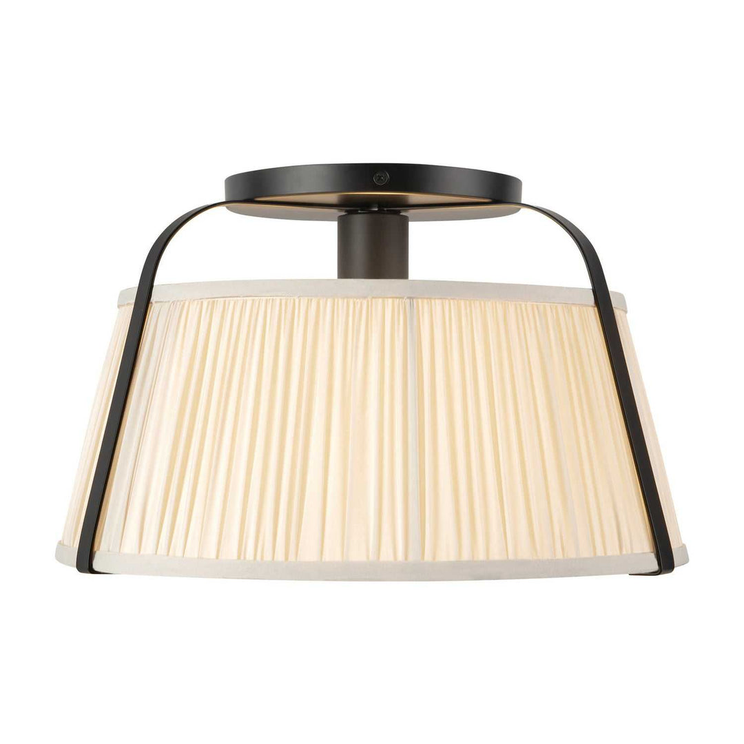 Alora Canada - SF675213MBWL - One Light Semi-Flush Mount - Scout - Matte Black/White Linen