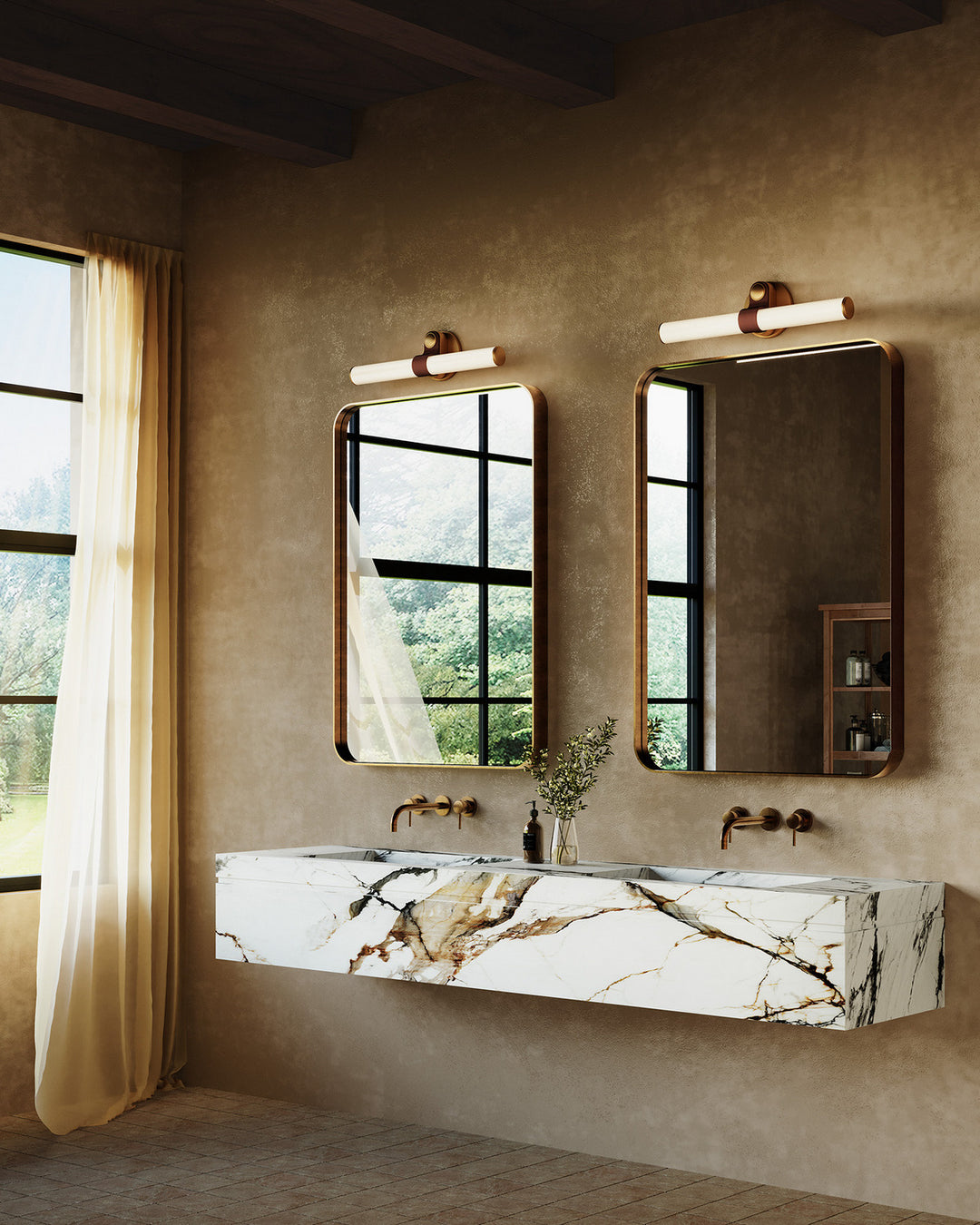 Alora Canada - VL312520VBGO - LED Bathroom Vanity - Ledger - Vintage Brass