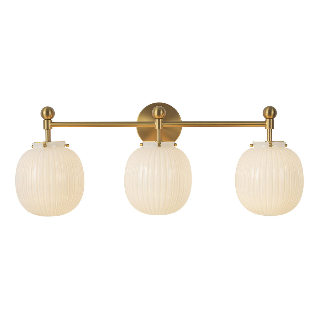 Alora Canada - VL579328BGGR - Three Light Bathroom Vanity - Cherise - Brushed Gold/Glossy Ribbed Opal Glass