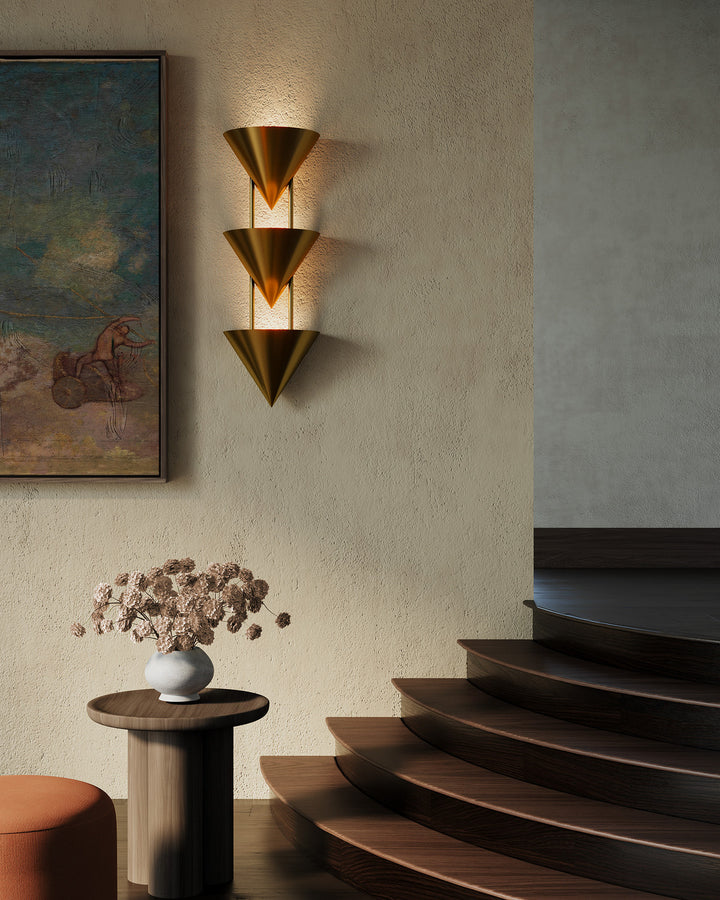 Alora Canada - WS341328PTB - Three Light Wall Sconce - Versus - Patina Brass
