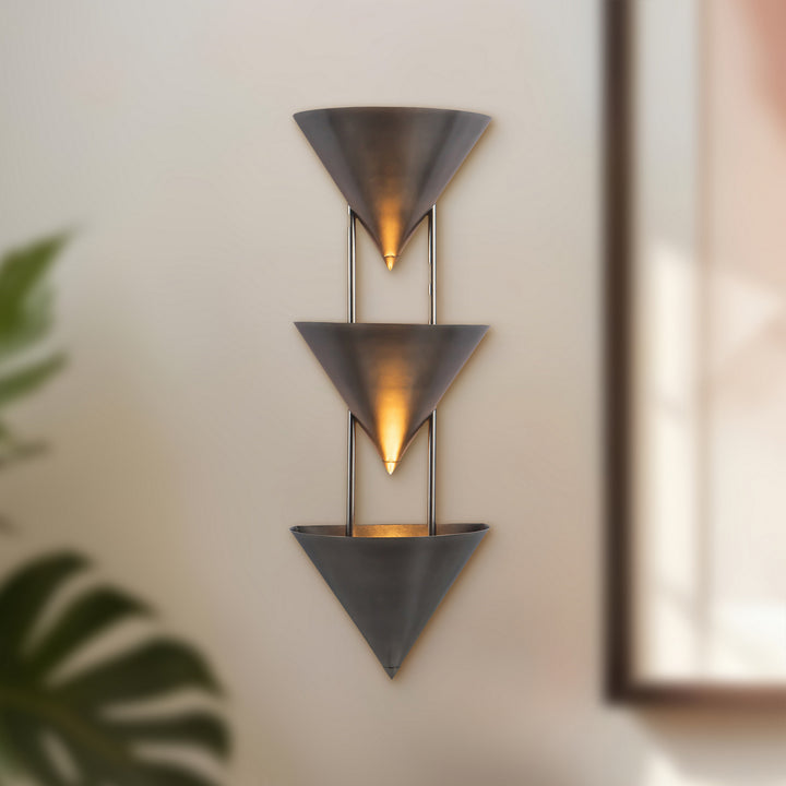 Alora Canada - WS341328STA - Three Light Wall Sconce - Versus - Aged Steel