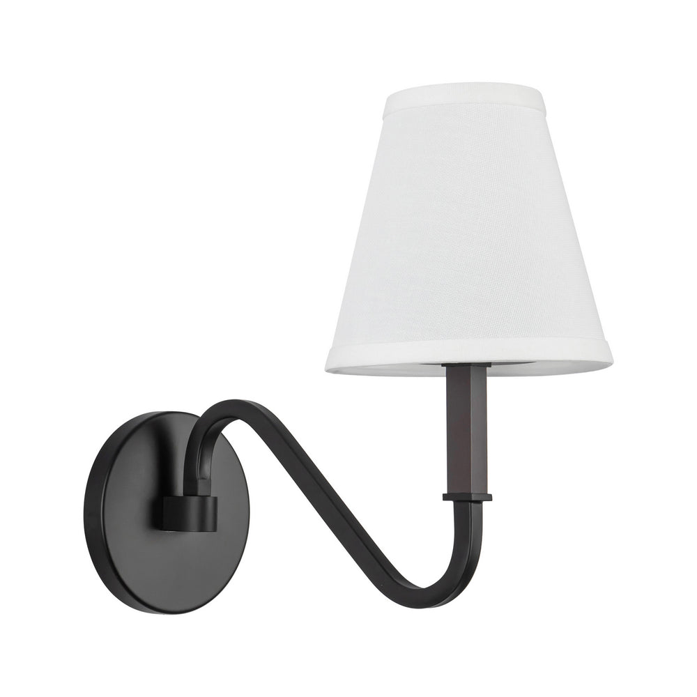 Alora Canada - WS445106MBWL - One Light Wall Sconce - Sloan - Matte Black/White Linen