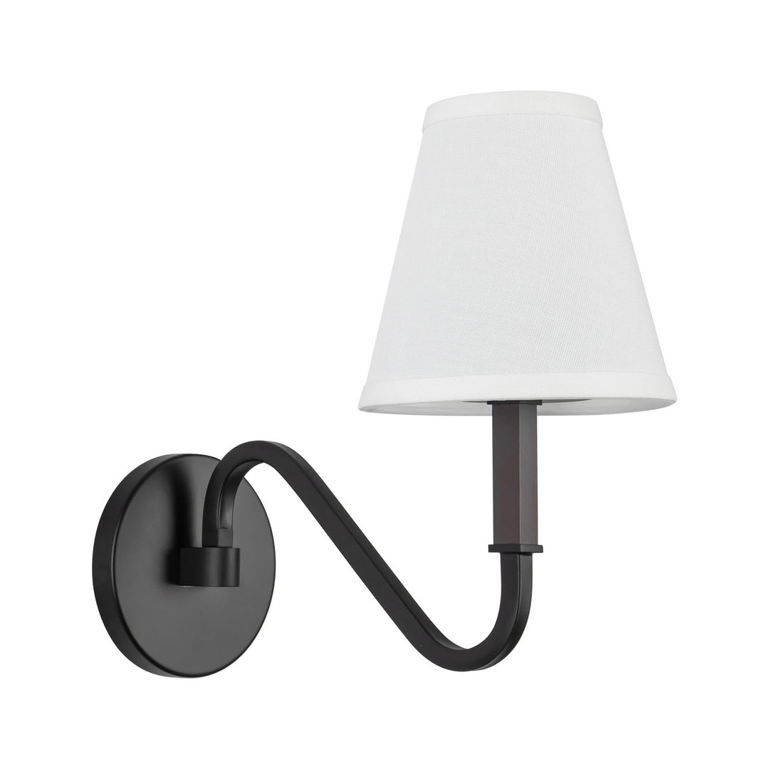 Alora Canada - WS445106MBWL - One Light Wall Sconce - Sloan - Matte Black/White Linen