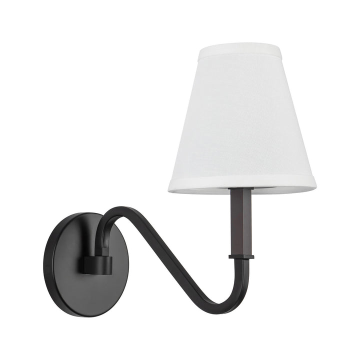 Alora Canada - WS445106MBWL - One Light Wall Sconce - Sloan - Matte Black/White Linen