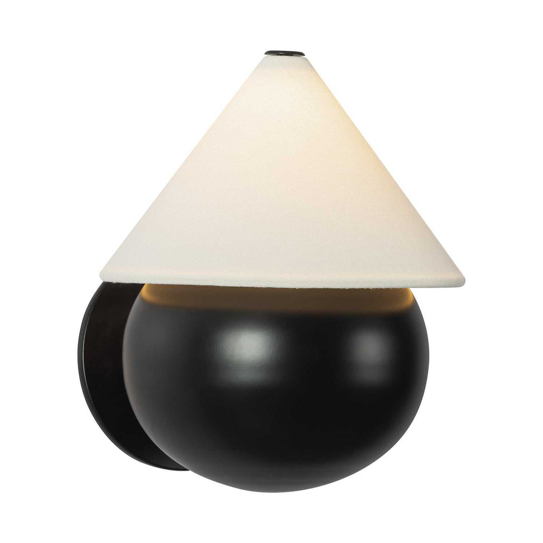Alora Canada - WS453107MBWL - LED Wall Sconce - Rowan - Matte Black/White Linen