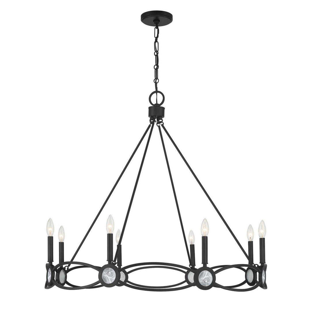 Minette Eight Light Chandelier in Matte Black Savoy House