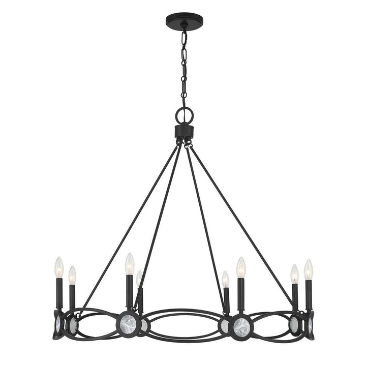 Minette Eight Light Chandelier in Matte Black Savoy House
