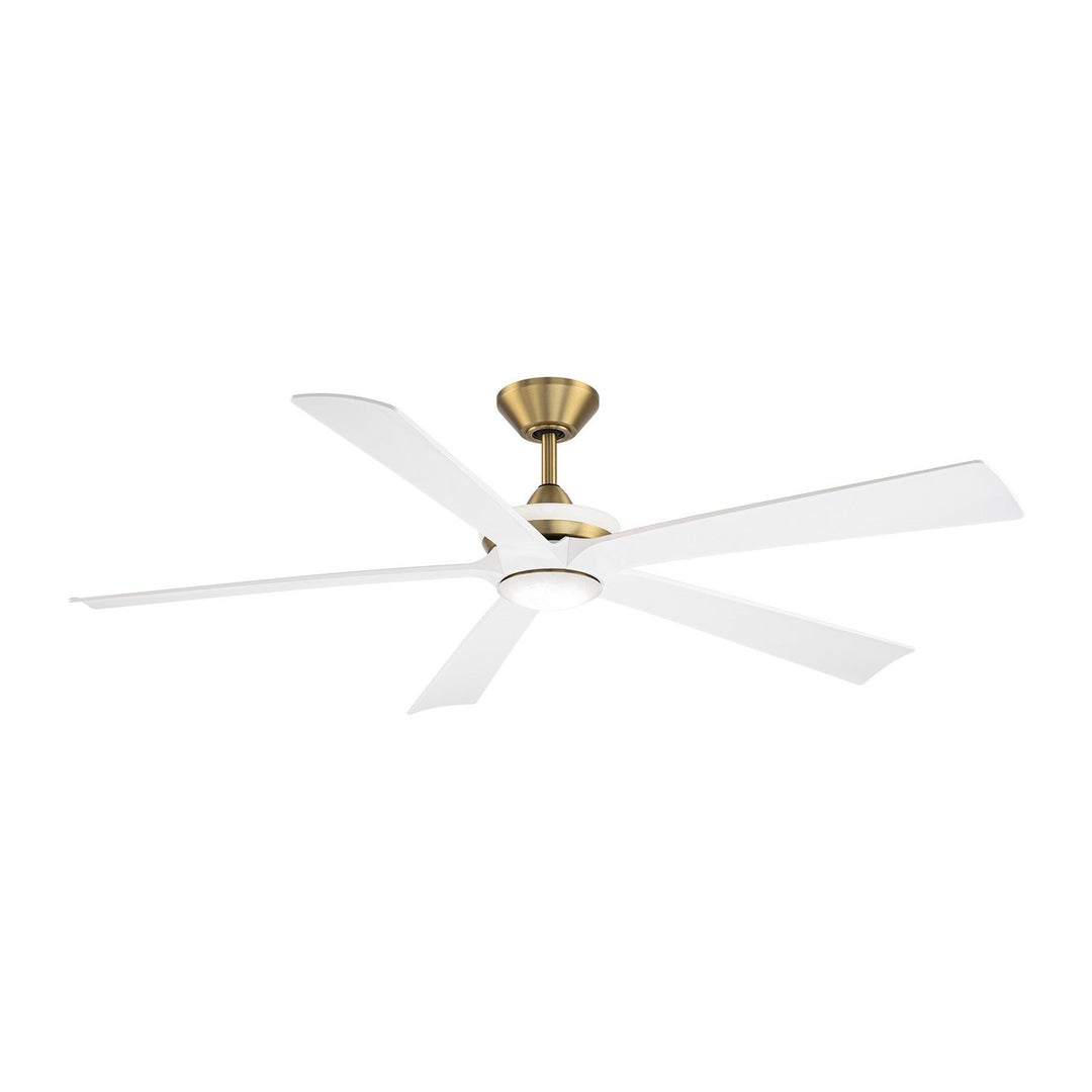 Crown 62" Ceiling Fan in Soft Brass/Matte White Modern Forms Fans Canada
