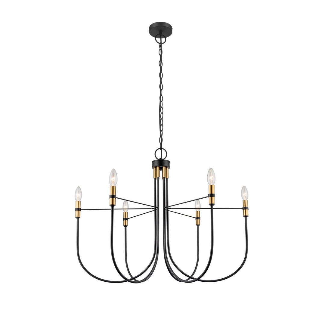 Foundry Six Light Chandelier in Black Artcraft Canada