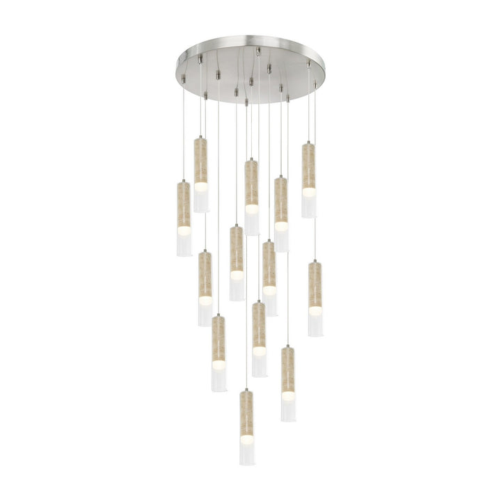 Zara LED Chandelier in Brushed Nickel Artcraft Canada