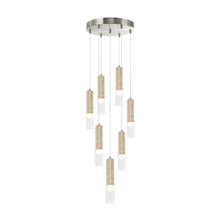 Zara LED Chandelier in Brushed Nickel Artcraft Canada