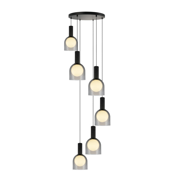 Juna Six Light Pendant in Black Artcraft Canada