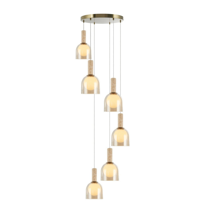 Artcraft Canada - SC13386BR - Six Light Pendant - Juna - Brass