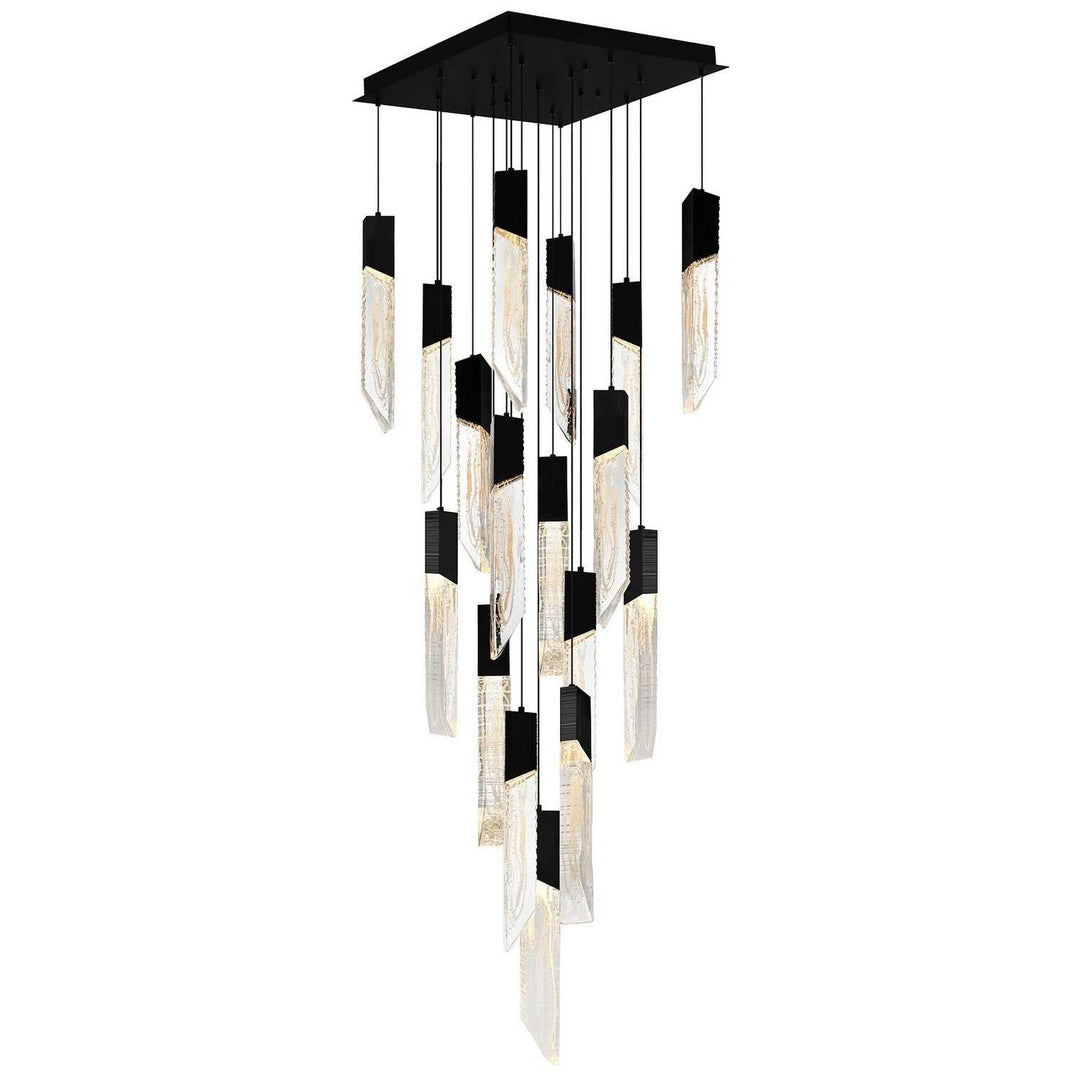 Petra LED Chandelier in Black CWI Lighting Canada