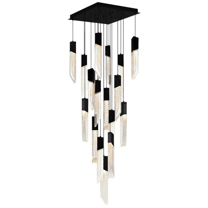Petra LED Chandelier in Black CWI Lighting Canada