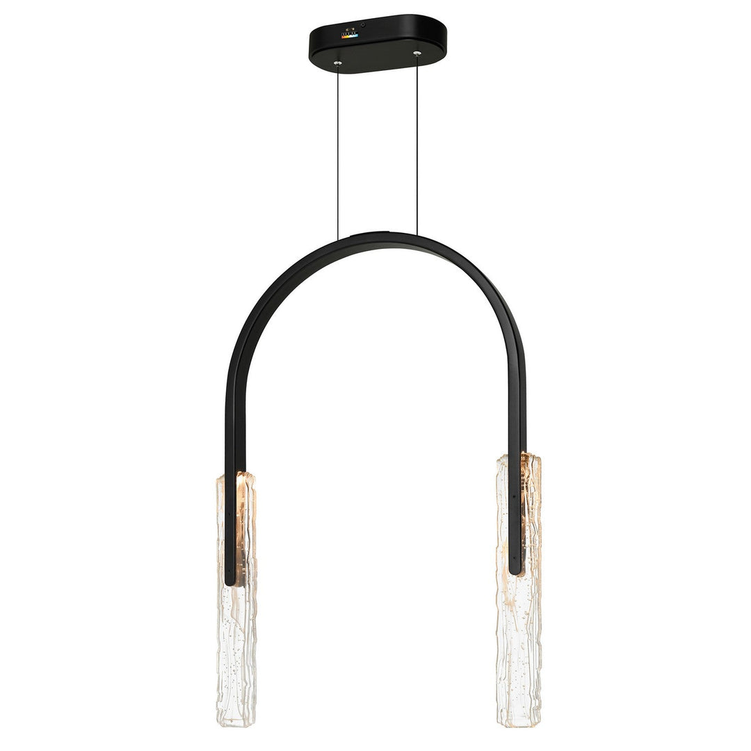 Curva LED Chandelier in Black CWI Lighting Canada