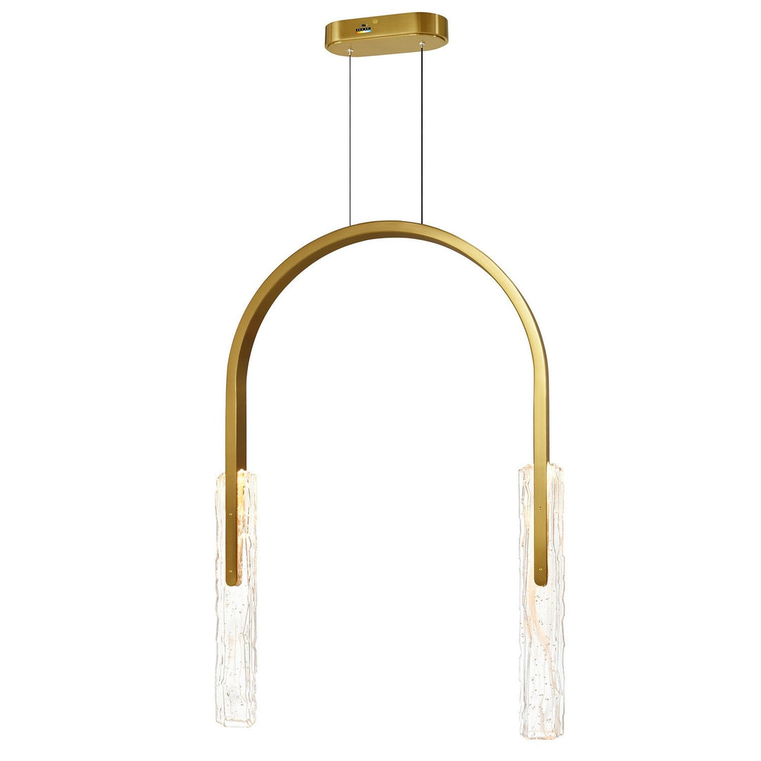 Curva LED Chandelier in Brass CWI Lighting Canada