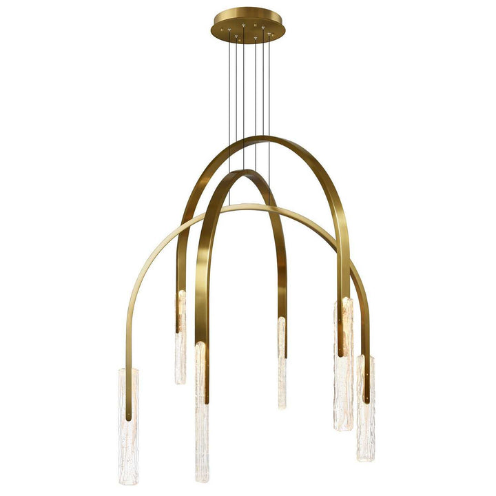 Curva LED Chandelier in Brass CWI Lighting Canada