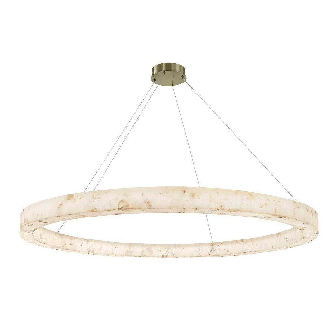 Alabaster Rocks! LED Pendant in Brushed Brass Justice Designs