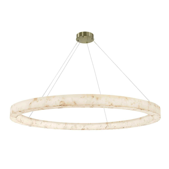 Alabaster Rocks! LED Pendant in Brushed Brass Justice Designs