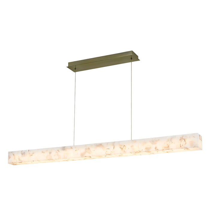 Justice Designs - ALR-8237-BRSS - LED Linear Pendant - Alabaster Rocks! - Brushed Brass