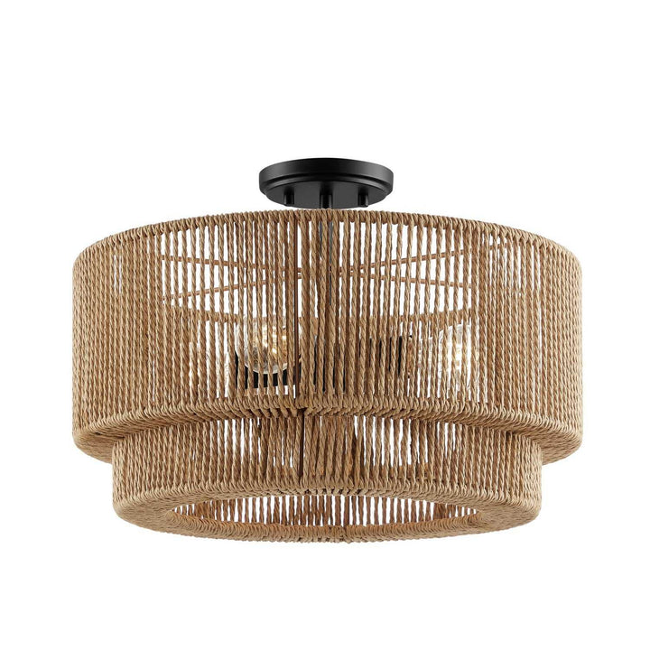 Eco Four Light Semi-Flush Mount in Matte Black Justice Designs