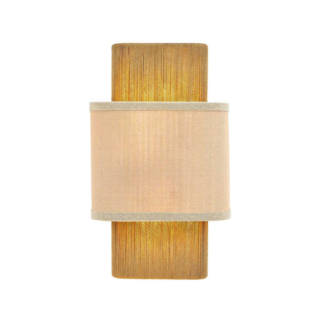 Textile Two Light Wall Sconce in Brushed Brass Justice Designs