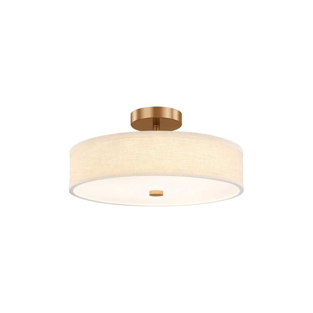 Textile LED Semi-Flush Mount in Brushed Brass Justice Designs