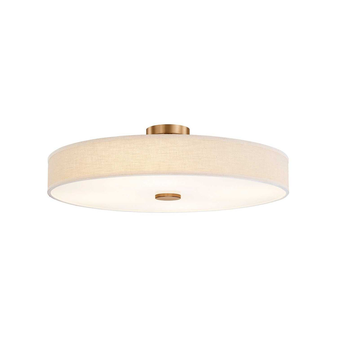 Textile LED Semi-Flush Mount in Brushed Brass Justice Designs