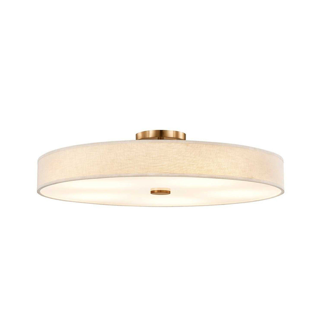 Textile LED Semi-Flush Mount in Brushed Brass Justice Designs