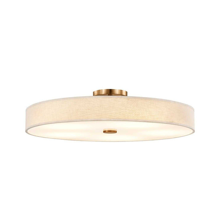 Textile LED Semi-Flush Mount in Brushed Brass Justice Designs