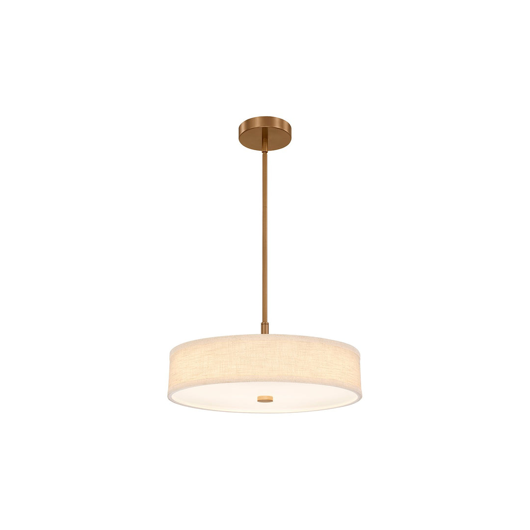 Justice Designs - FAB-9311-CREM-BRSS - LED Pendant - Textile - Brushed Brass