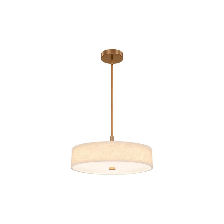 Justice Designs - FAB-9311-CREM-BRSS - LED Pendant - Textile - Brushed Brass