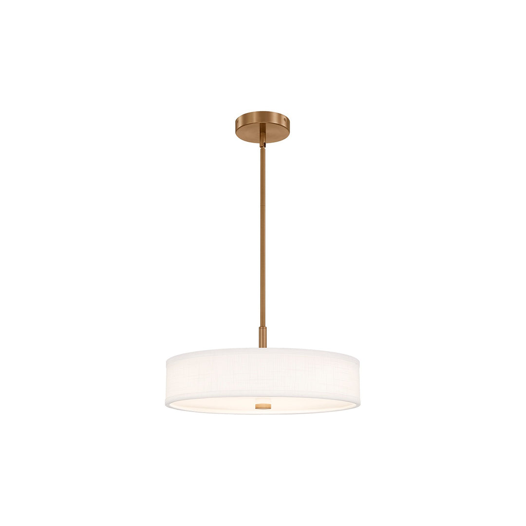 Justice Designs - FAB-9311-WHTE-BRSS - LED Pendant - Textile - Brushed Brass