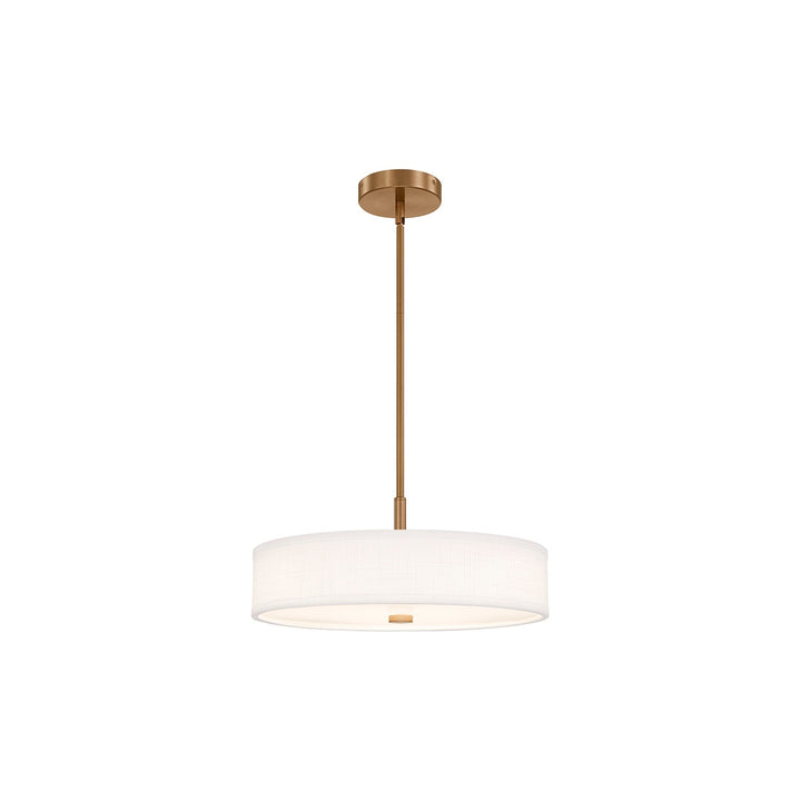 Justice Designs - FAB-9311-WHTE-BRSS - LED Pendant - Textile - Brushed Brass