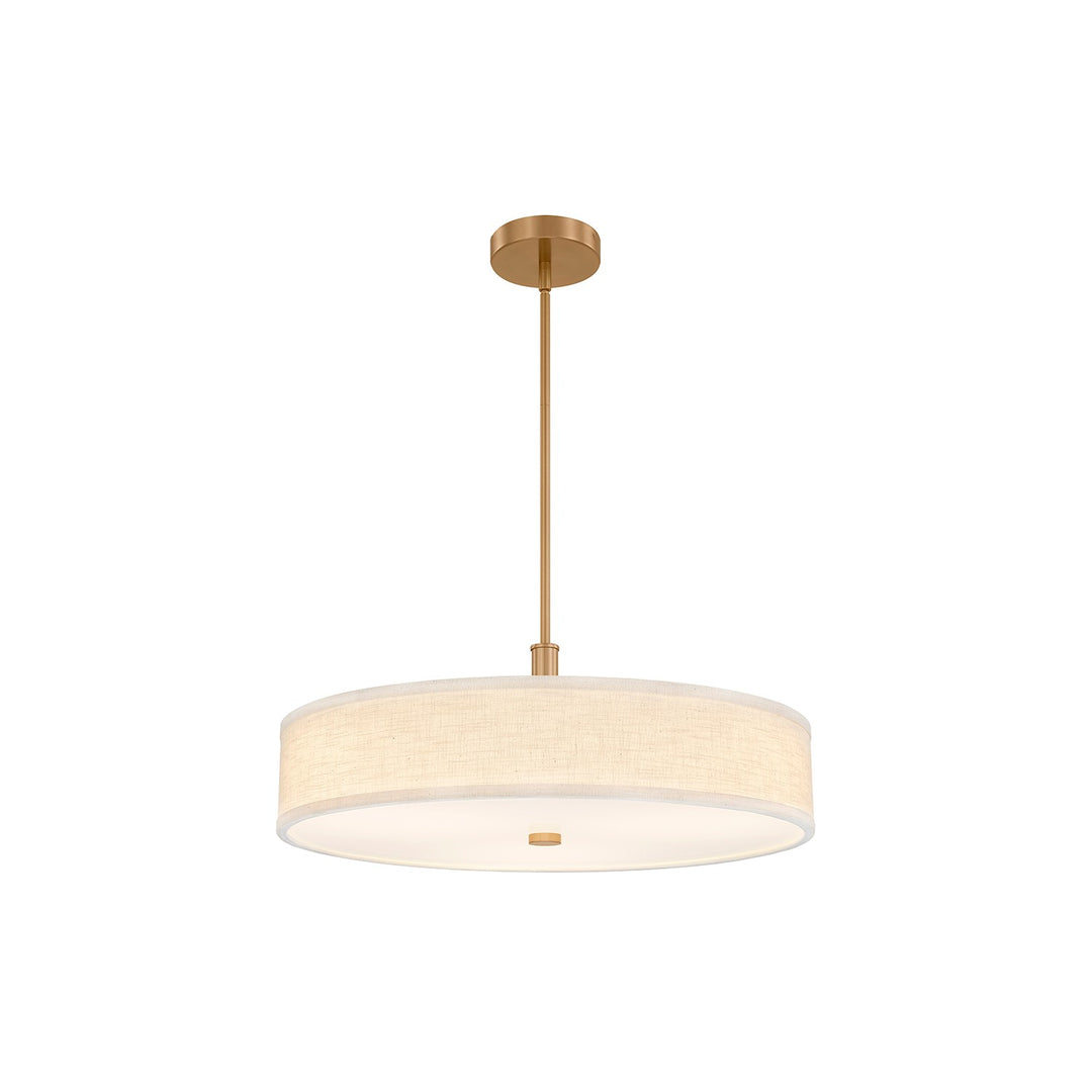 Justice Designs - FAB-9312-CREM-BRSS - LED Pendant - Textile - Brushed Brass
