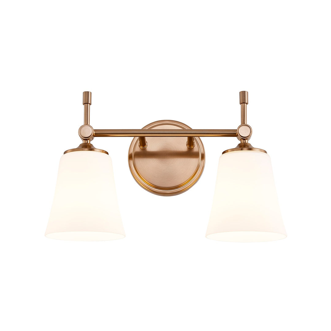Justice Designs - FSN-8312-OPAL-BRSS - Two Light Bath Bar - Fusion - Brushed Brass