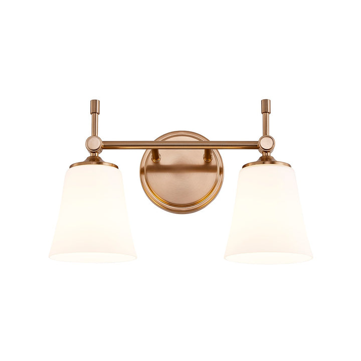 Justice Designs - FSN-8312-OPAL-BRSS - Two Light Bath Bar - Fusion - Brushed Brass