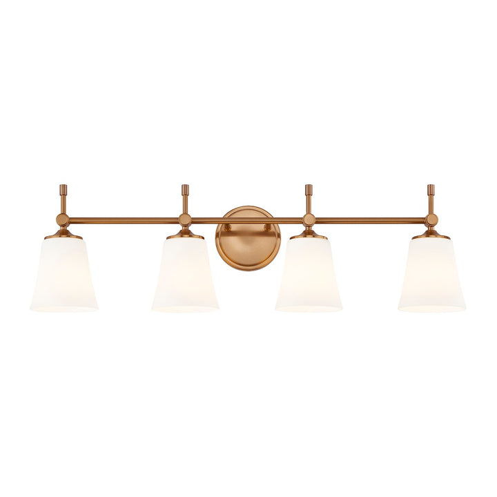 Justice Designs - FSN-8314-OPAL-BRSS - Four Light Bath Bar - Fusion - Brushed Brass