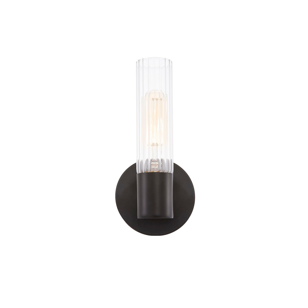 Justice Designs - FSN-8351-CLFT-MBLK - One Light Wall Sconce - Fusion - Matte Black