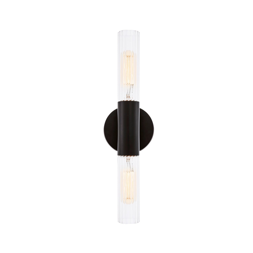 Justice Designs - FSN-8352-CLFT-MBLK - Two Light Wall Sconce - Fusion - Matte Black
