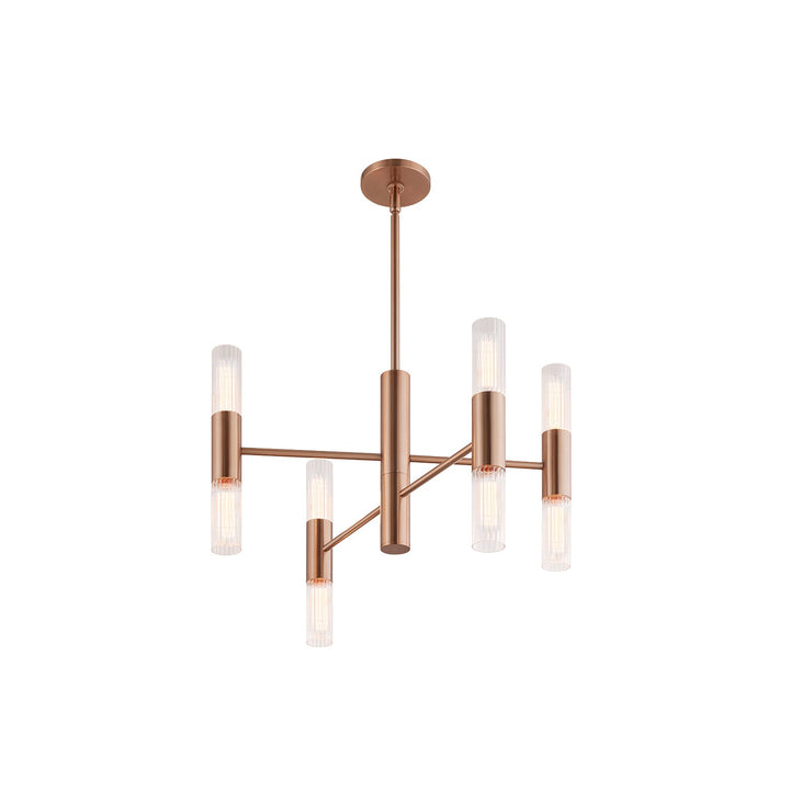 Justice Designs - FSN-8353-CLFT-BRSS - Eight Light Chandelier - Fusion - Brushed Brass