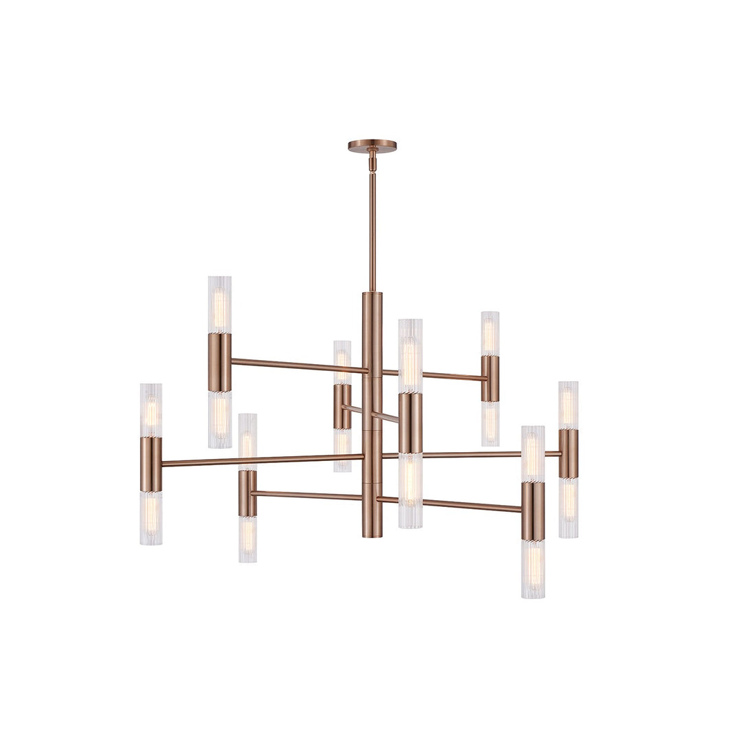 Justice Designs - FSN-8355-CLFT-BRSS - 16 Light Chandelier - Fusion - Brushed Brass