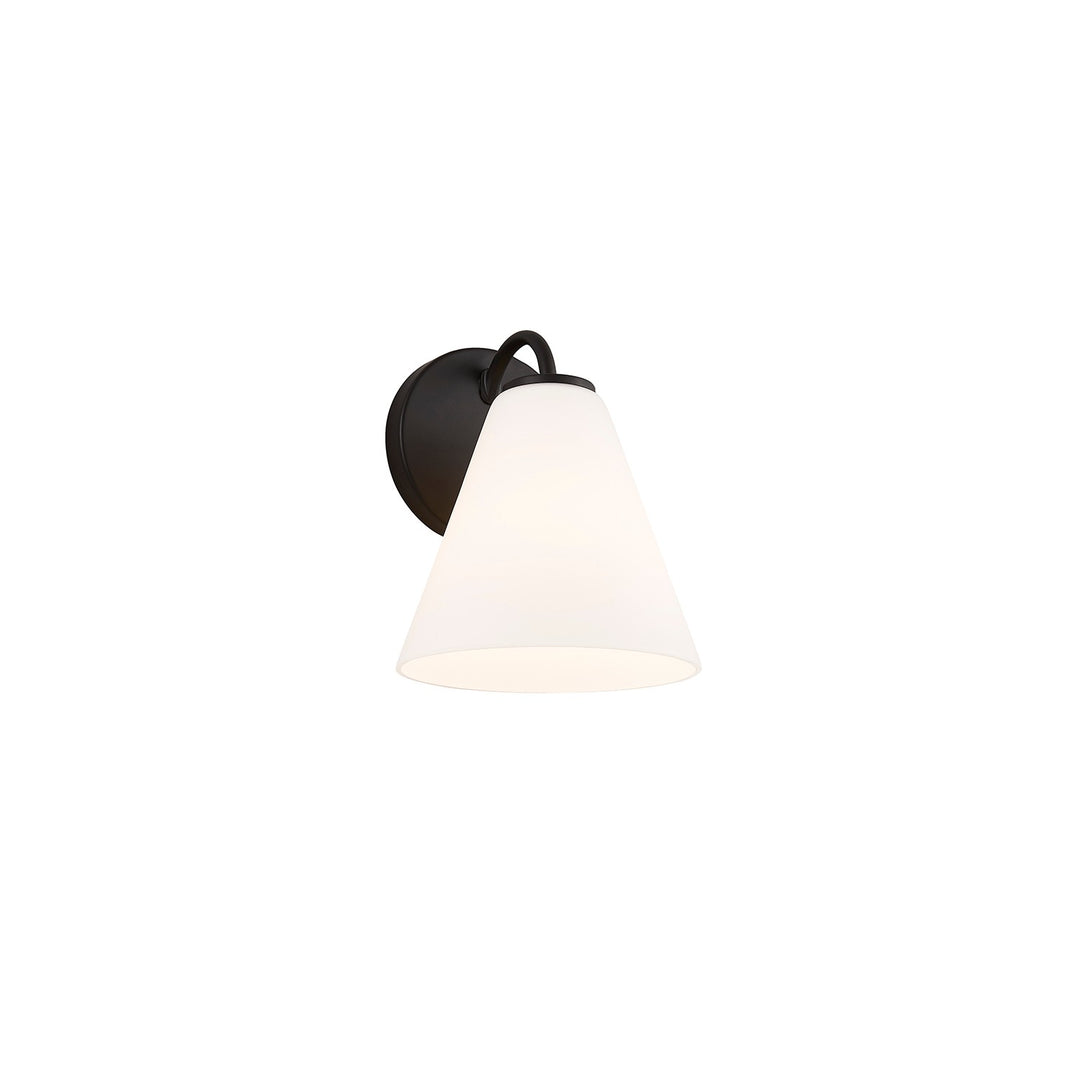 Justice Designs - FSN-8361-OPAL-MBLK - One Light Wall Sconce - Fusion - Matte Black
