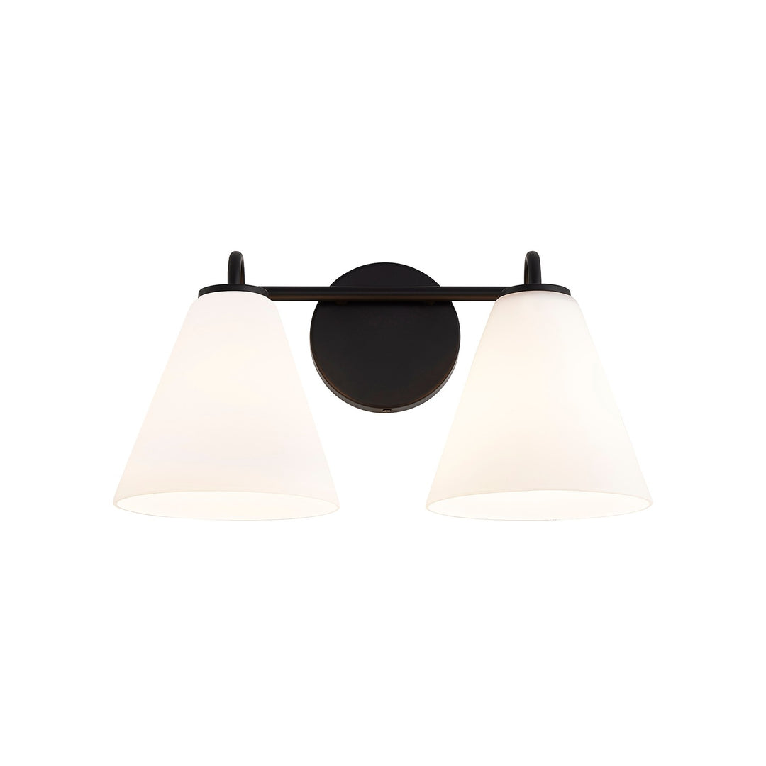 Justice Designs - FSN-8362-OPAL-MBLK - Two Light Bath Bar - Fusion - Matte Black