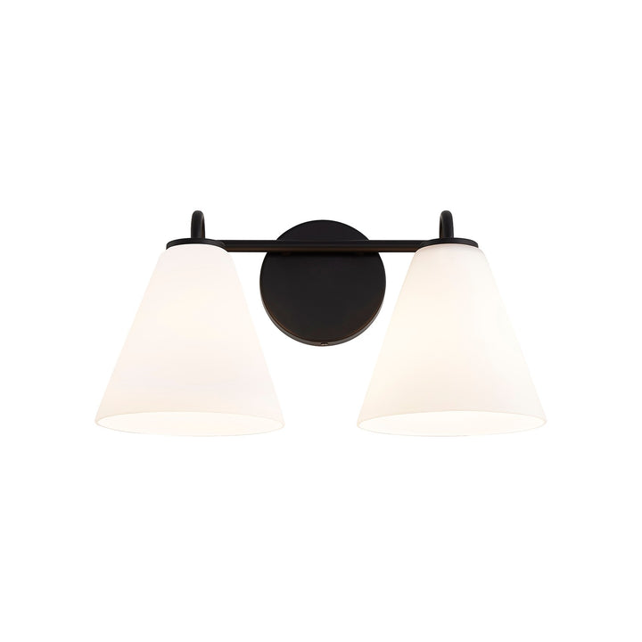 Justice Designs - FSN-8362-OPAL-MBLK - Two Light Bath Bar - Fusion - Matte Black