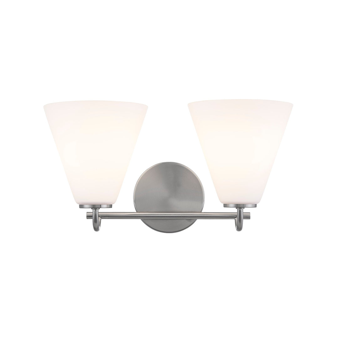 Justice Designs - FSN-8362-OPAL-NCKL - Two Light Bath Bar - Fusion - Brushed Nickel