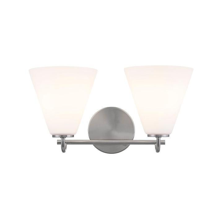 Justice Designs - FSN-8362-OPAL-NCKL - Two Light Bath Bar - Fusion - Brushed Nickel